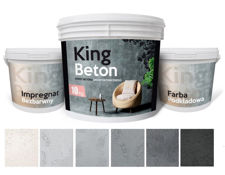 Beton architektoniczny KING – zestaw dekoracyjny 10 kg | do 12 m²