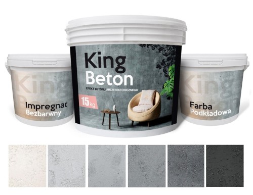 Beton architektoniczny KING – zestaw dekoracyjny 15 kg | do 17 m²  KOLORY