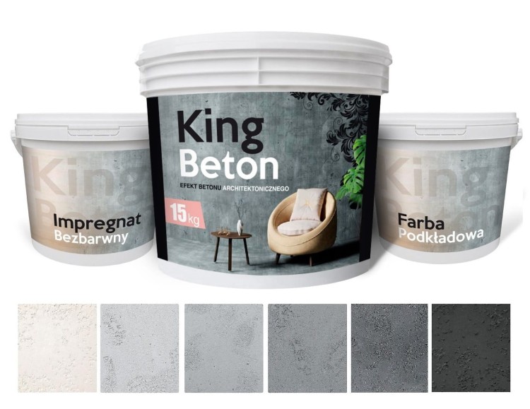 Beton architektoniczny KING – zestaw dekoracyjny 15 kg | do 17 m²  KOLORY