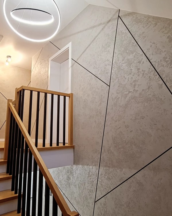 Beton dekoracyjny KING – efekt PASÓW z FUGĄ + taśma | zestaw do 12 m²