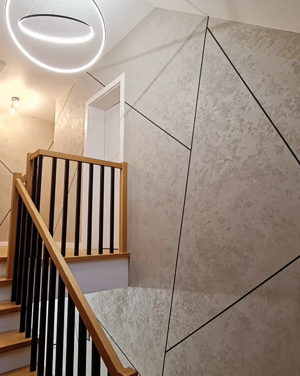Beton dekoracyjny KING – efekt PASÓW z FUGĄ + taśma | zestaw do 17 m²
