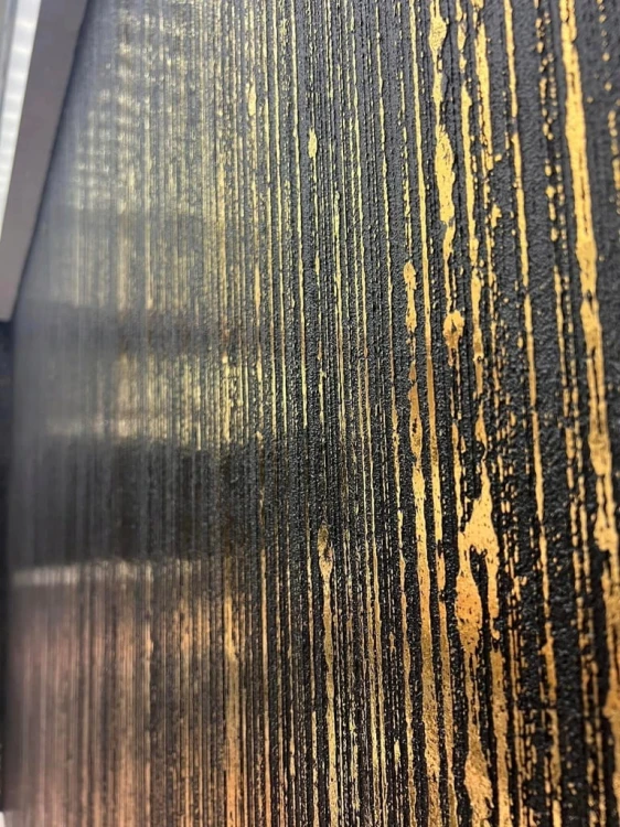 Tynk dekoracyjny czarny z efektem złota – folia metaliczna | zestaw 6 m²