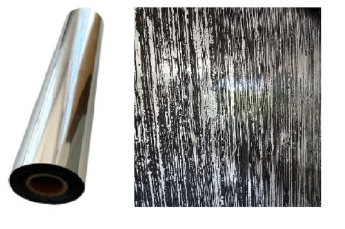 Folia dekoracyjna srebrna na ścianę – metaliczna, efekt złocenia PASY 10 m²