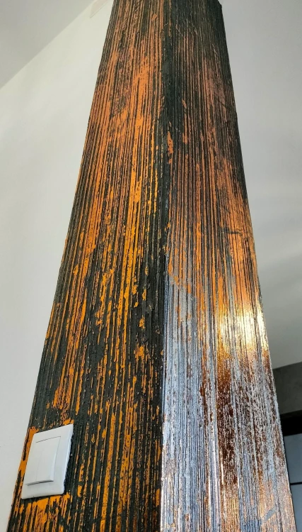 Folia dekoracyjna miedziana na ścianę – metaliczna, efekt miedzi rdzy PASY 10 m²