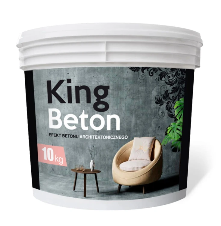 Beton Tynk Dekoracyjny KING 10 kg – Beton Architektoniczny na Ścianę | Wydajność do 12 m² | Efekt Loft