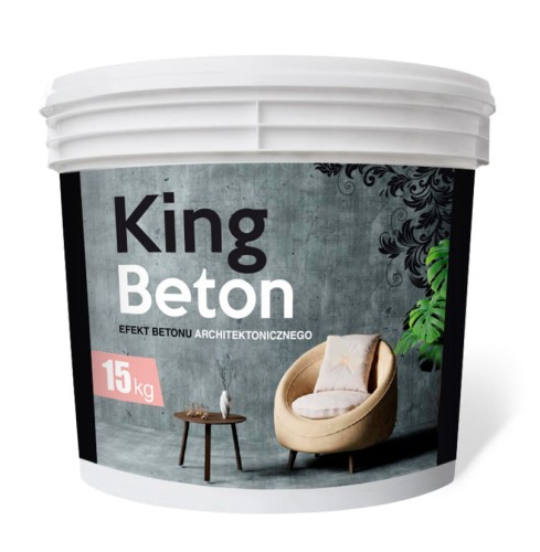 Beton Tynk Dekoracyjny KING 15 kg – Beton Architektoniczny na Ścianę | Wydajność do 17 m² | Efekt Loft