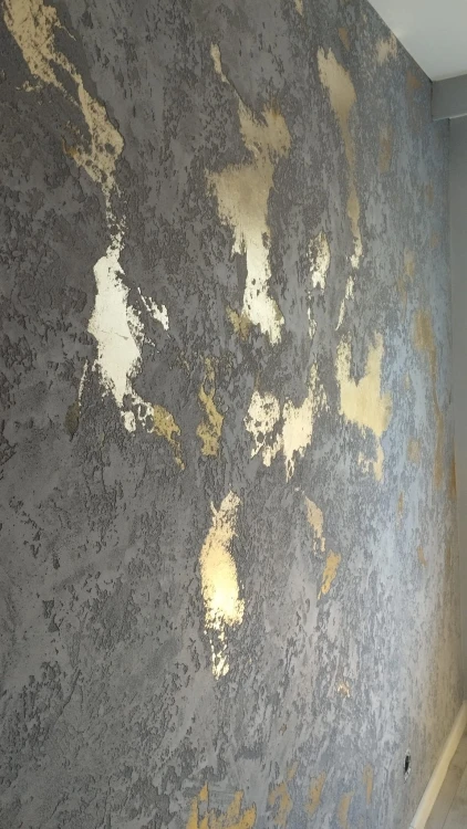 Beton Dekoracyjny Złoty – Metaliczne Wżery | Tynk Zestaw