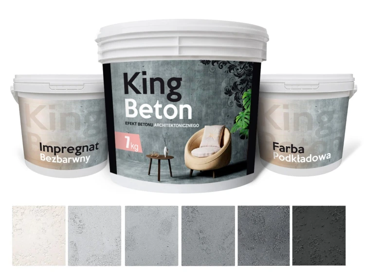 Beton architektoniczny KING – zestaw dekoracyjny 7 kg | do 8 m² KOLORY