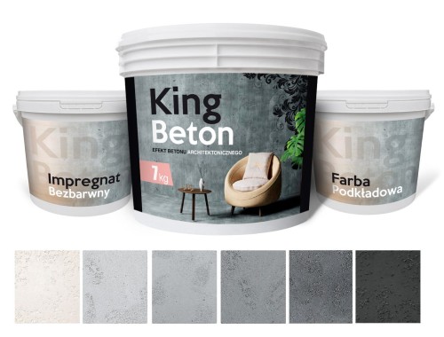 Beton architektoniczny KING – zestaw dekoracyjny 7 kg | do 8 m² KOLORY