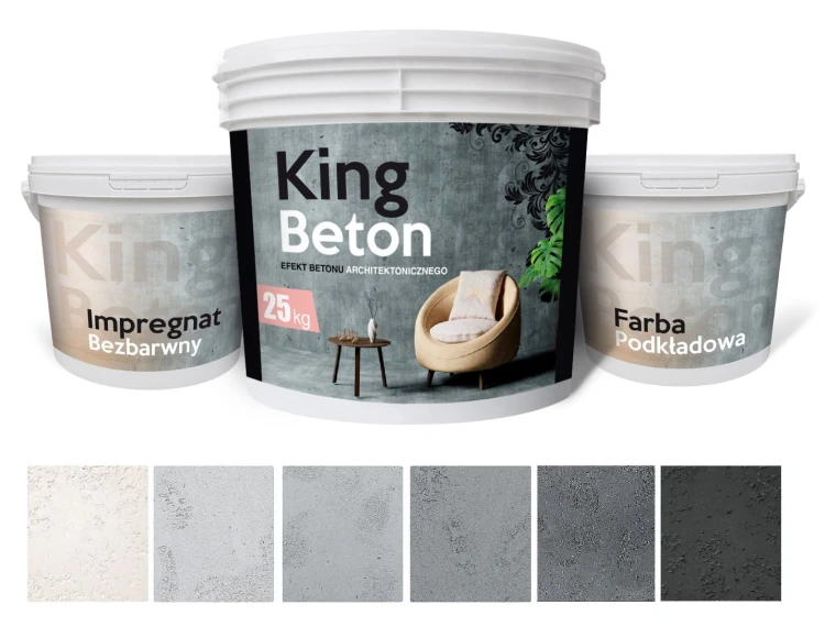 Beton architektoniczny KING – zestaw dekoracyjny 25 kg | do 30 m² KOLORY