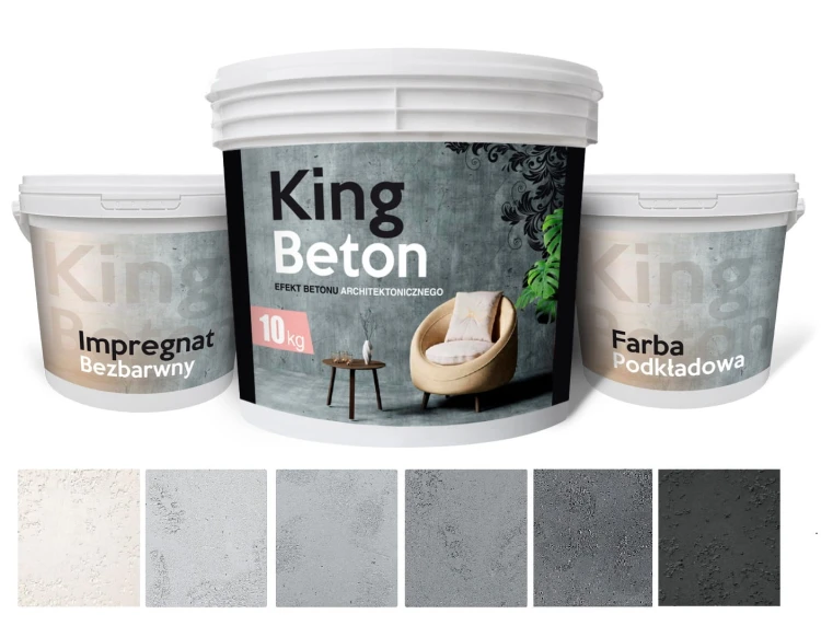 Beton architektoniczny KING – zestaw dekoracyjny 10 kg | do 12 m²