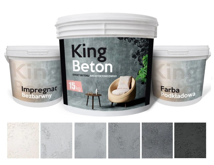 Beton architektoniczny KING – zestaw dekoracyjny 15 kg | do 17 m²  KOLORY