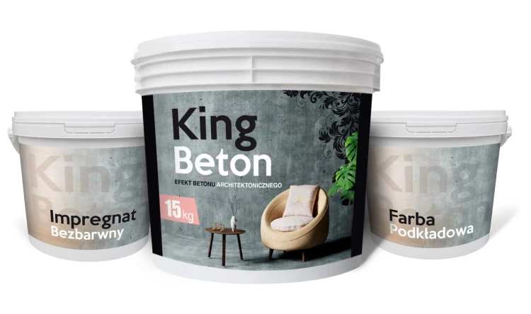Beton architektoniczny KING – zestaw dekoracyjny 15 kg | do 17 m²