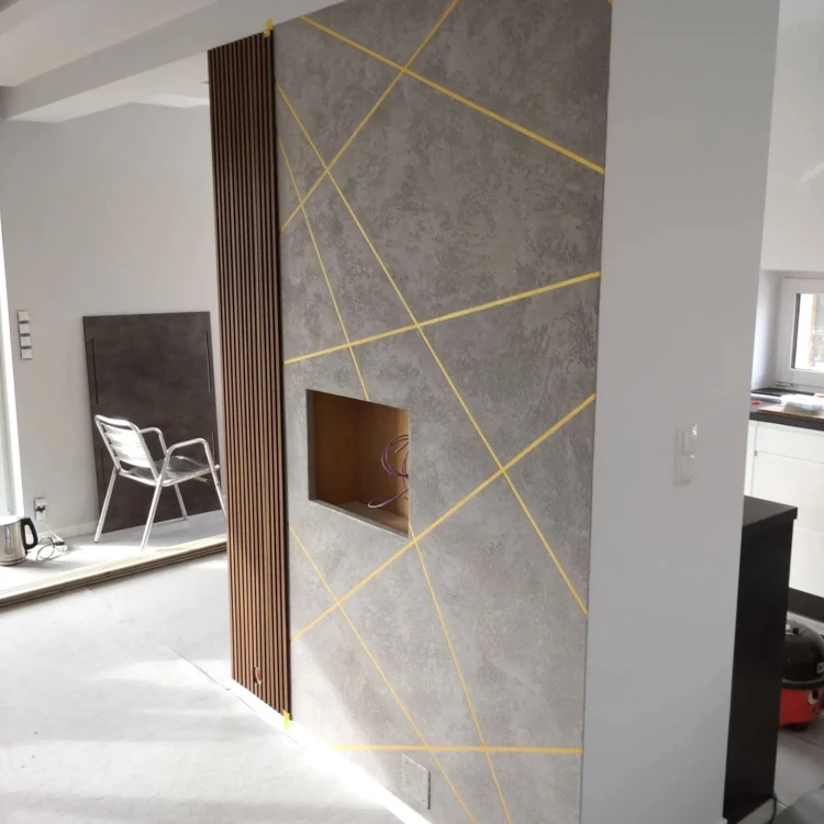 Beton dekoracyjny KING – efekt PASÓW z FUGĄ + taśma | zestaw do 12 m²