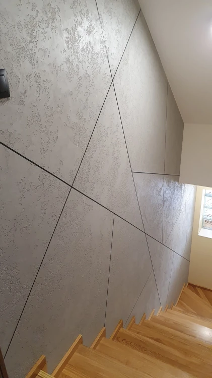 Beton dekoracyjny KING – efekt PASÓW z FUGĄ + taśma | zestaw do 12 m²